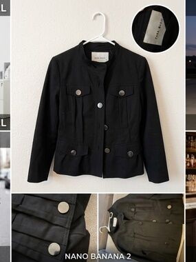 🔥 ZARA BASIC Black Structured Duster Coat Blazer Jacket S Lined ✨